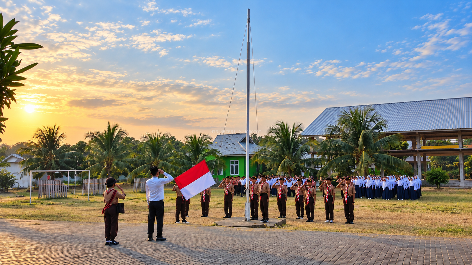 Tanamkan Nilai Akhlak dan Adab, MTs Negeri 2 Morotai Laksanakan Upacara Bendera Hari Senin